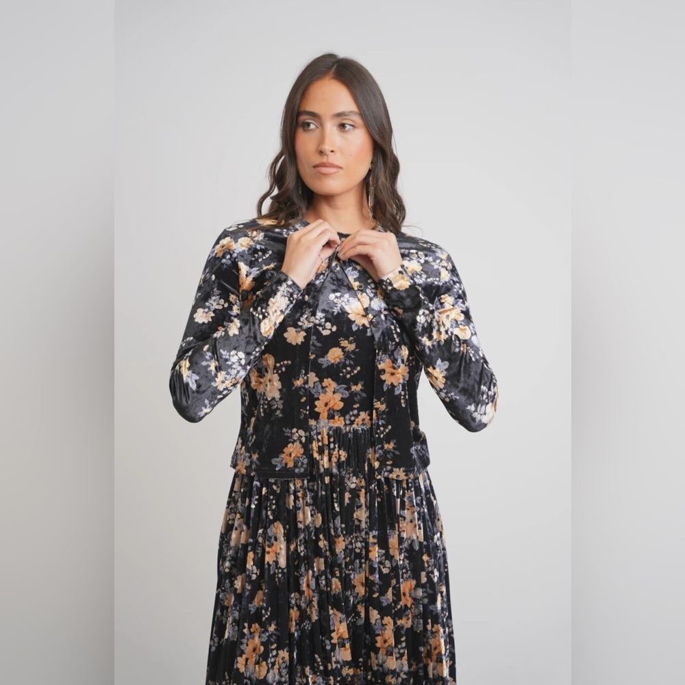 Musli Floral Long Sleeve Dress. Size-Small